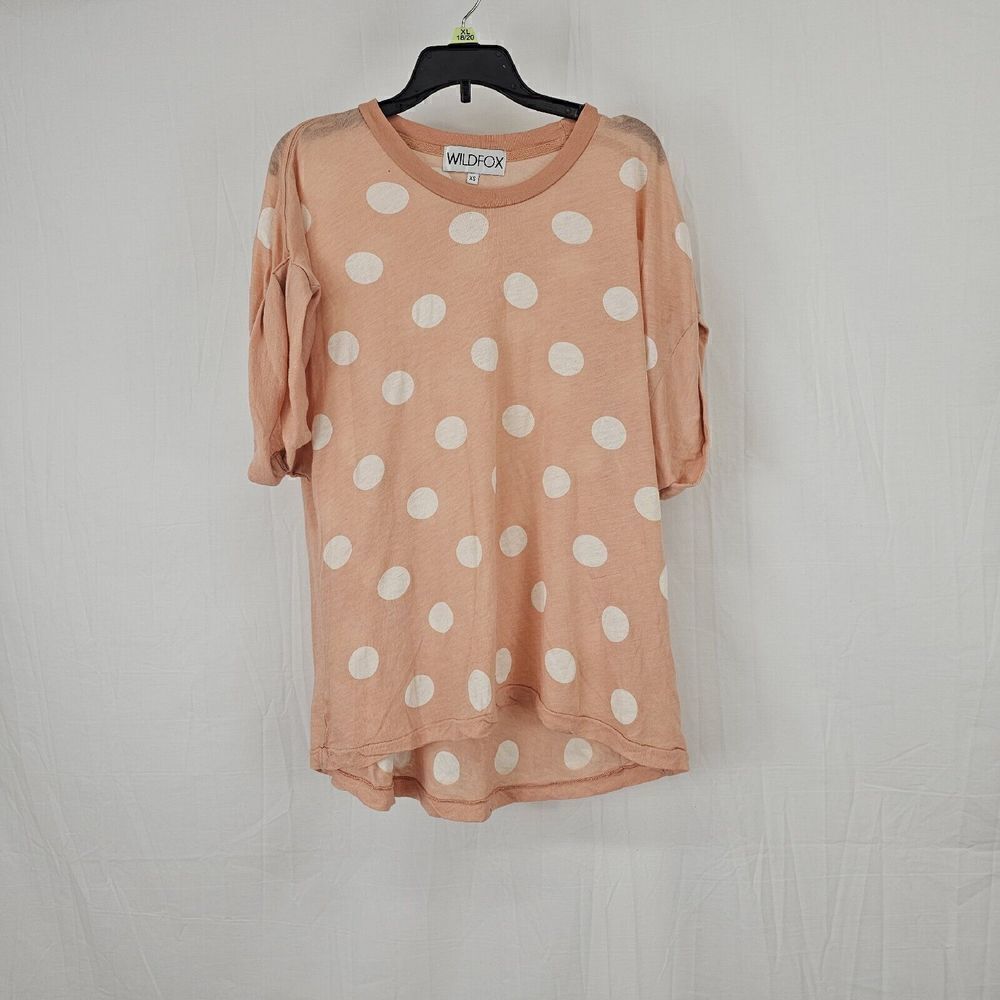 Wildfox Pink With White Polka Dot Women's Size XS T SHIRT
